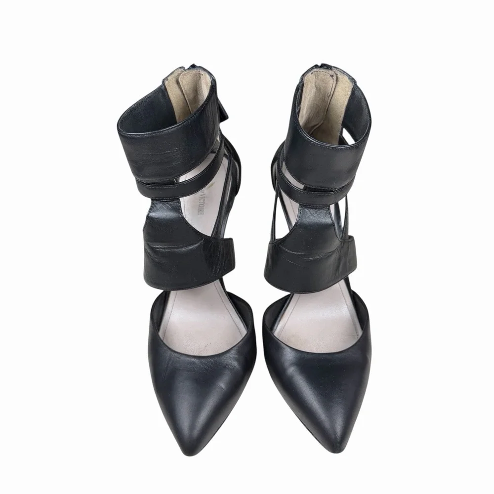 Pour La Victoire Zanie Women's‎ Ankle Strap Heels Black Size US 8